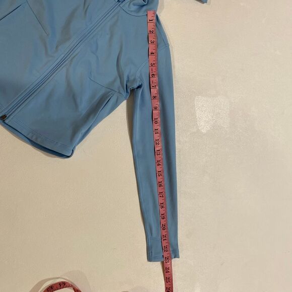 Athleta Girl Size 7 Light Blue Chit Chat Full Zip Jacket - Picture 6 of 6